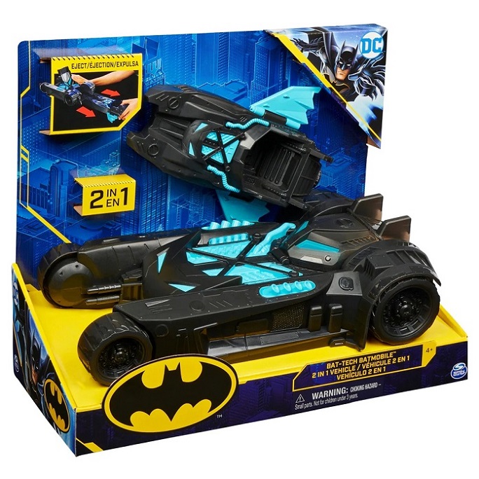 Batman Batmobile e Bat-Barca Veicolo Trasformabile 2 in 1 Spin